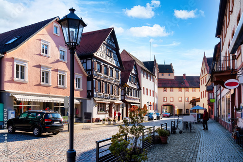Marktstrasse in the idyllic village Wolfach, Ordenaukreis, Black Forest, Germany