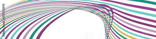 Wavy lines or ribbons. Multicolored striped. Creative unusual background with abstract wave lines for creating trendy banner, poster. Vector eps