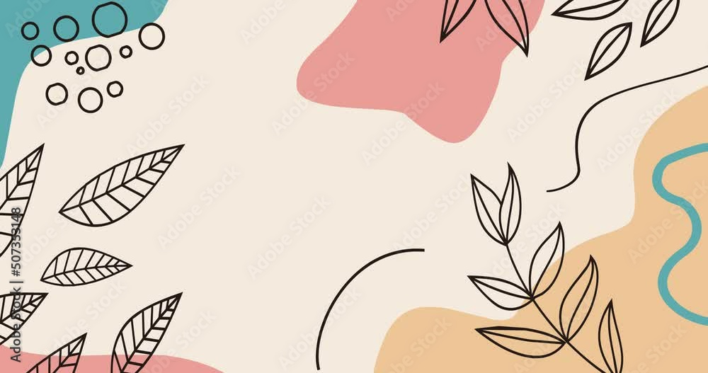 abstract animation colorful background painting leaves