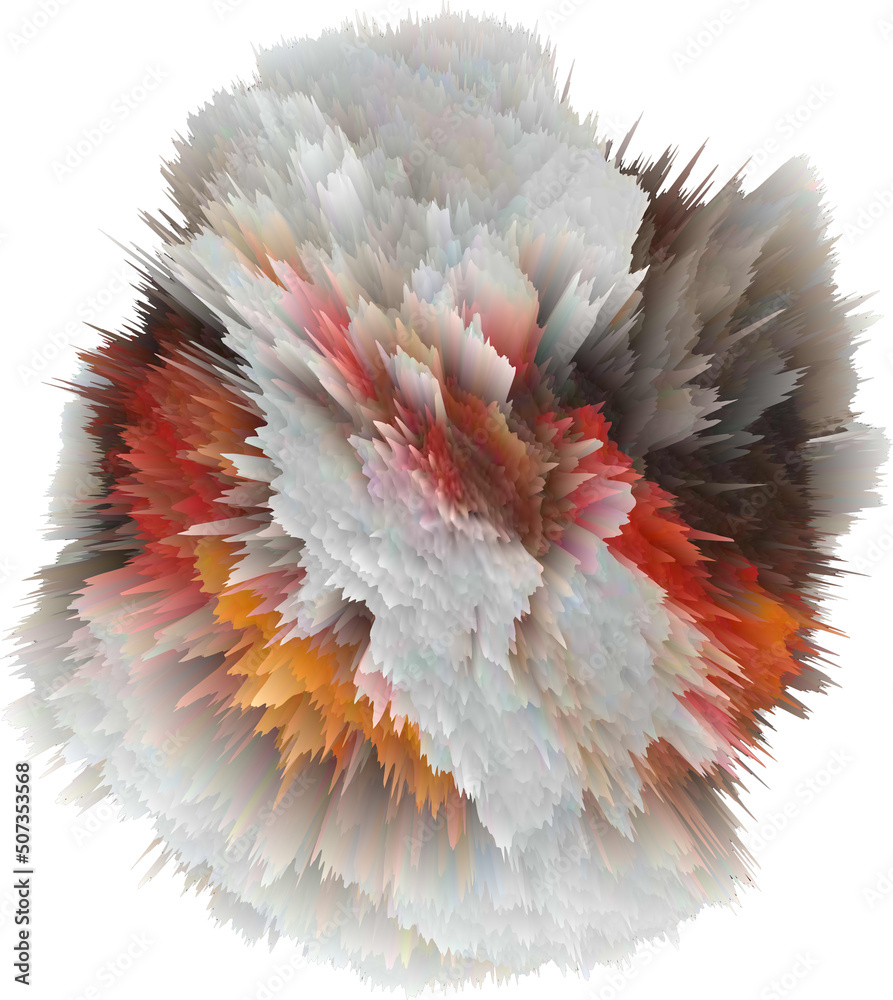 Foto Colorful Abstract Isolated 3d Explosion With Extruded Surface