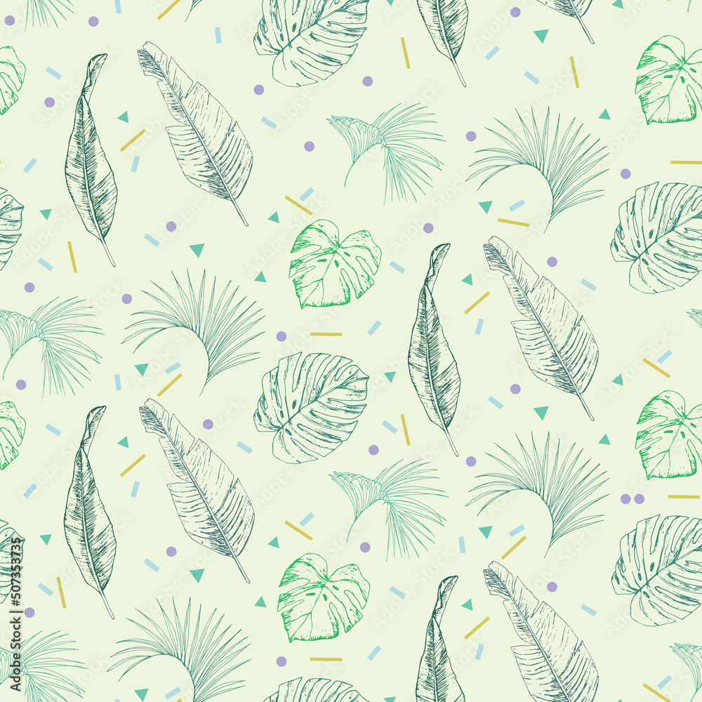 Palm leaves vector seamless pattern Palm leaves vector seamless pattern