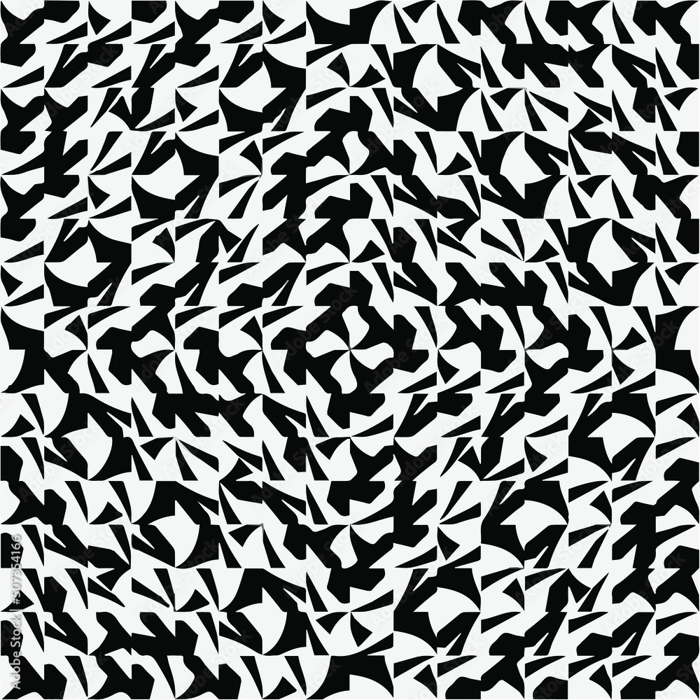 Vector monochrome pattern, Abstract texture for fabric print, card, table cloth, furniture, banner, cover, invitation, decoration, wrapping.seamless repeating pattern.Black and 
white color.