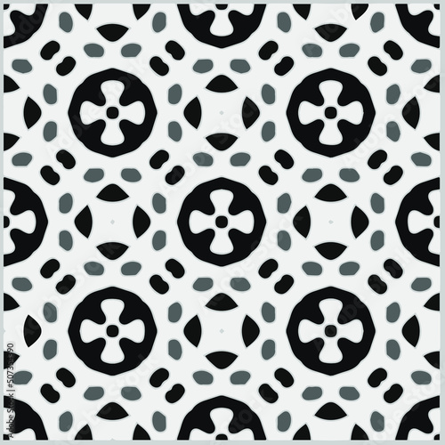 Vector monochrome pattern, Abstract texture for fabric print, card, table cloth, furniture, banner, cover, invitation, decoration, wrapping.seamless repeating pattern.Black and white color.