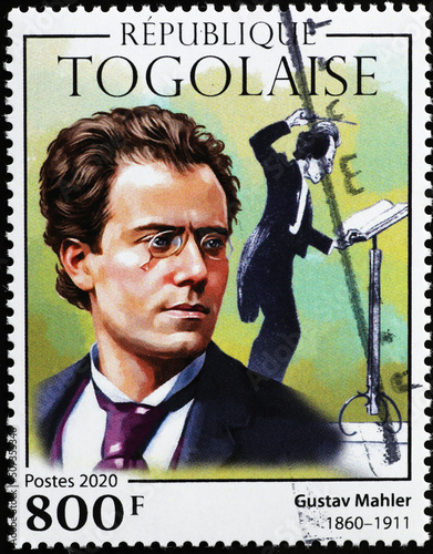 Portrait of Gustav Mahler on stamp of Togo photo