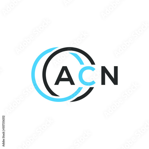 ACN logo monogram isolated on circle element design template, ACN letter logo design on white background. ACN creative initials letter logo concept.  ACN letter design.