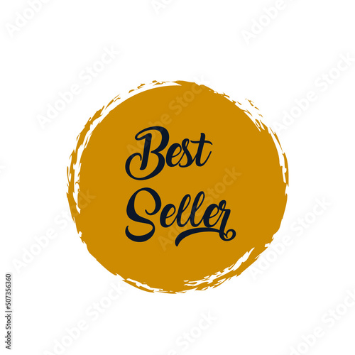 Best Seller background vector illustration. Best seller inscription on circle brush stroke for advertising