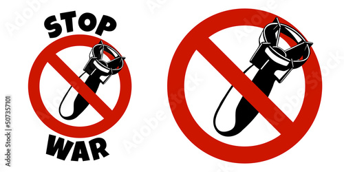 Call for a cessation of hostilities. A call to peace. Vector illustration isolated on white background. Poster, banner, sticker Stop war.