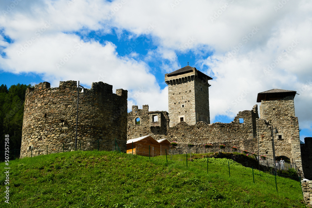 Old castle on Dolomites, Italy Old castle on Dolomites, Italy