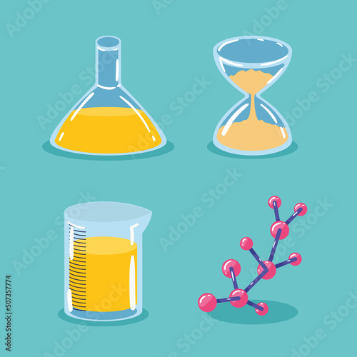 four science lab icons