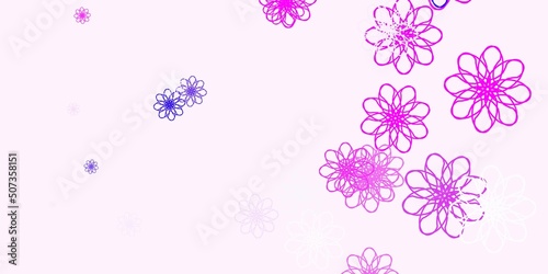 Light Purple, Pink vector natural artwork with flowers.