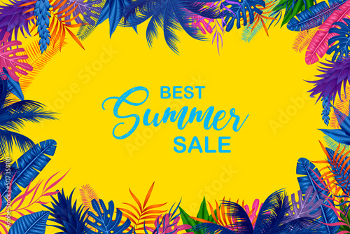 Summertime poster tropical wallpaper for fun party invitation banner template