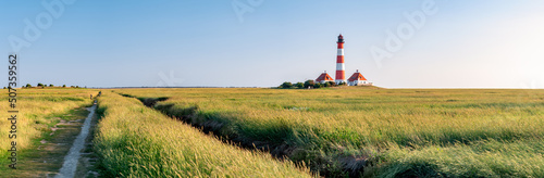 Westerheversand Lighthouse panorama, Westerhever, Nordfriesland, Schleswig-Holstein, Germany photo