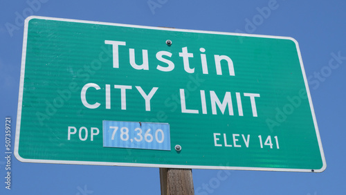 Tustin California Public Welcome Sign