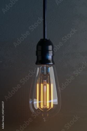 Concept d'une belle ampoule électrique fournissant une douce lumière. © Laurent Droz