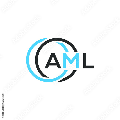 AML logo monogram isolated on circle element design template, AML letter logo design on white background. AML creative initials letter logo concept.  AML letter design.