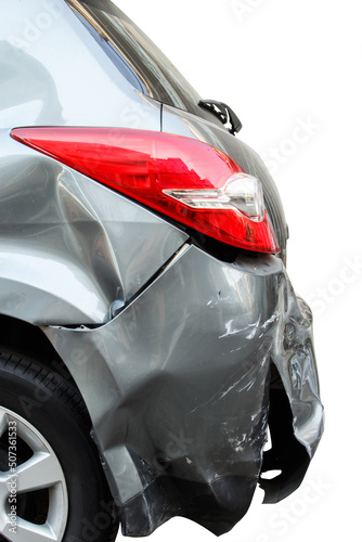 Backside of a car get damaged