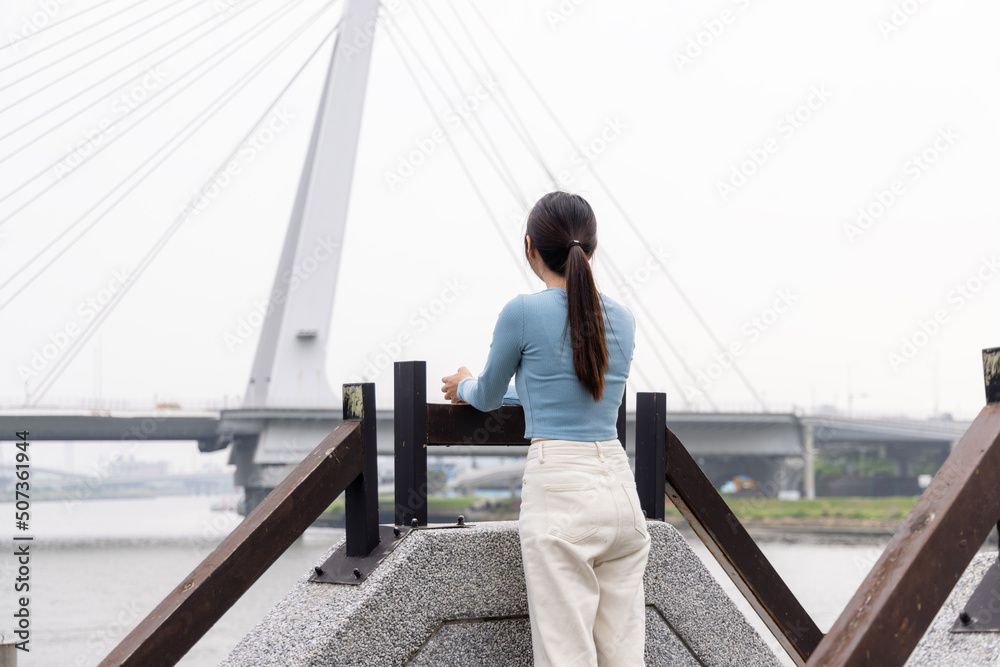 Woman go visit Taipei city
