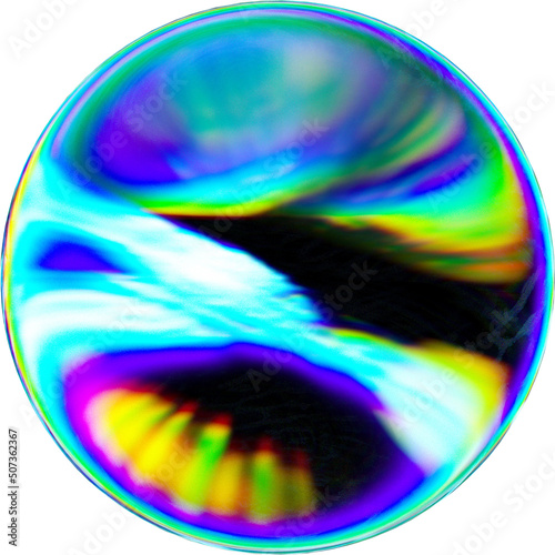 3D Spherical Abstract Orbs Refracting Colorful Light