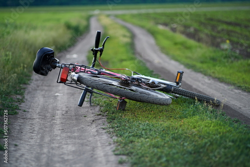 Wallpaper Mural Mountain bike lies on a rural road Torontodigital.ca