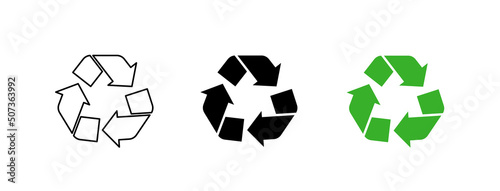 Recykling i - zestaw ikon wektorowych