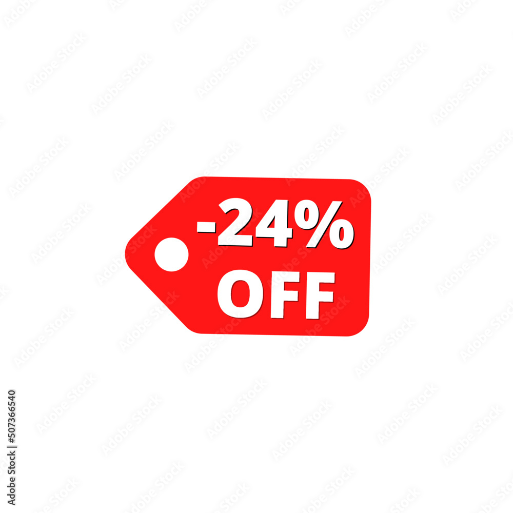 24% off with red discount label design 24% off with red discount label design