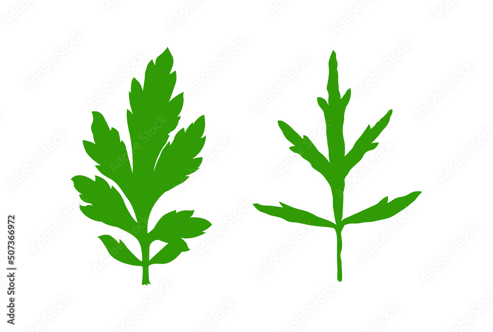 Fototapeta premium green leaf illustration. leaf icon. silhouette leaf. abstract leaf vector.