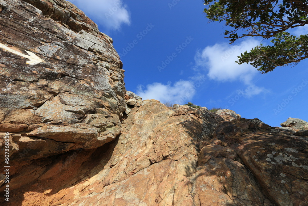 rock in the mountains of the brandaris on bonaire dutch caribbean 