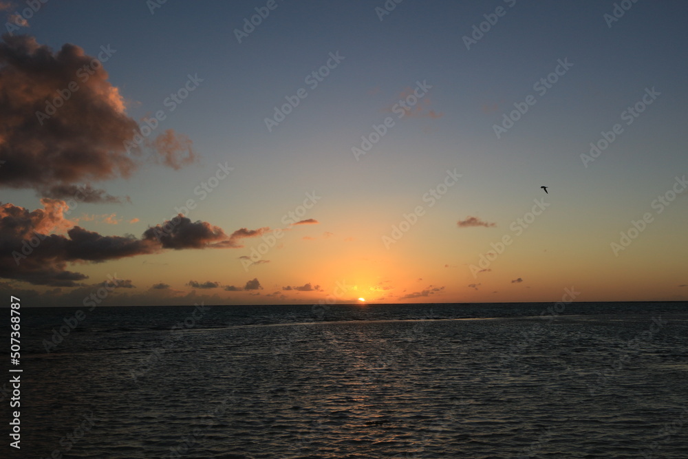 sunset over the sea on bonaire dutch caribbean sunset over the sea on bonaire dutch caribbean