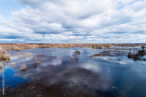 Flooded landscape during so called fifth season in Soomaa National Park, Estonia