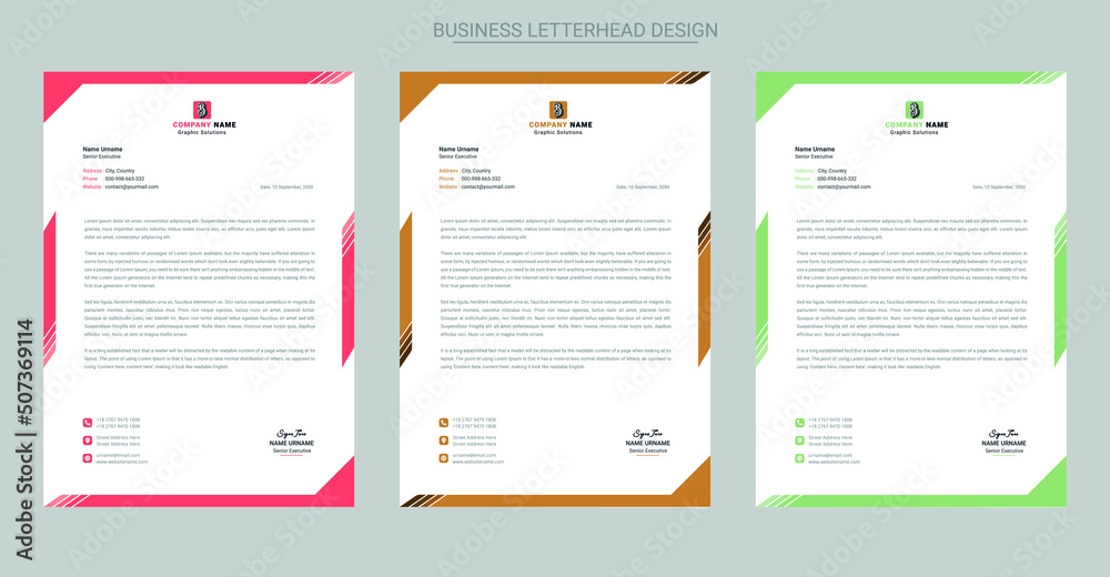 Simple company letterhead template design