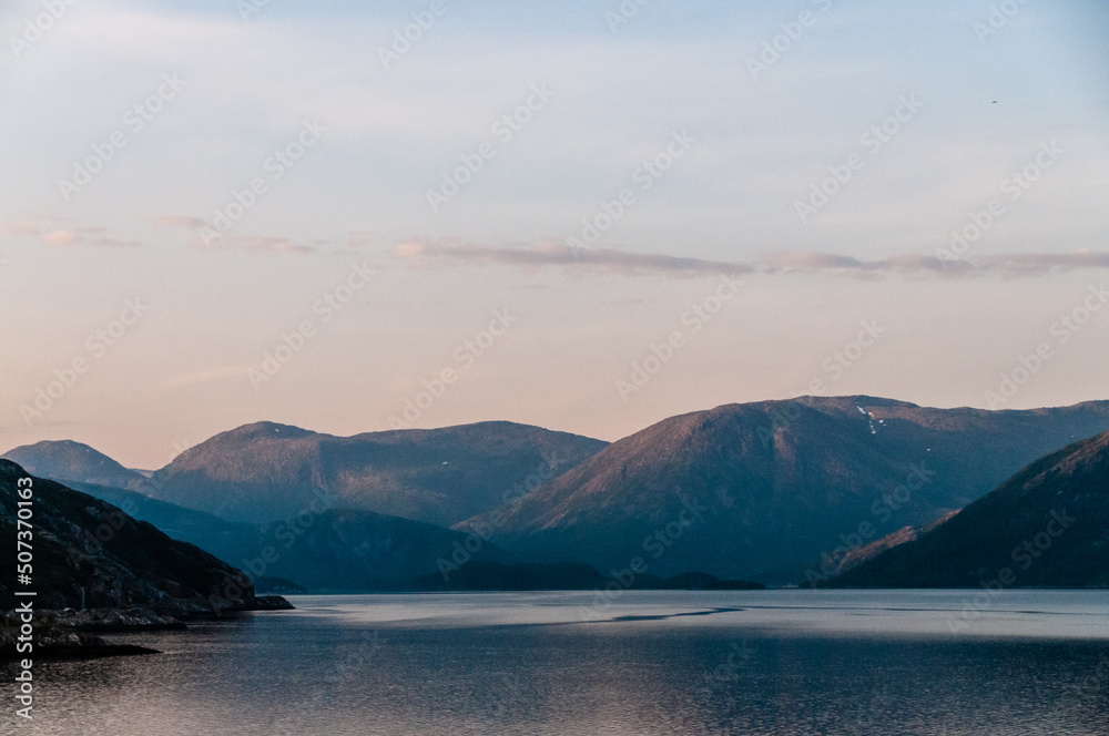 Sunset over the mountains of central norway.