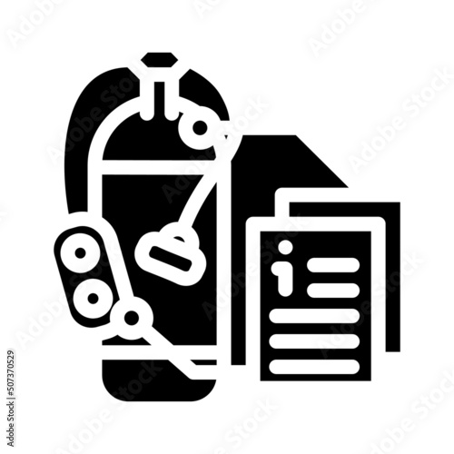 scuba diving instruction glyph icon vector. scuba diving instruction sign. isolated contour symbol black illustration