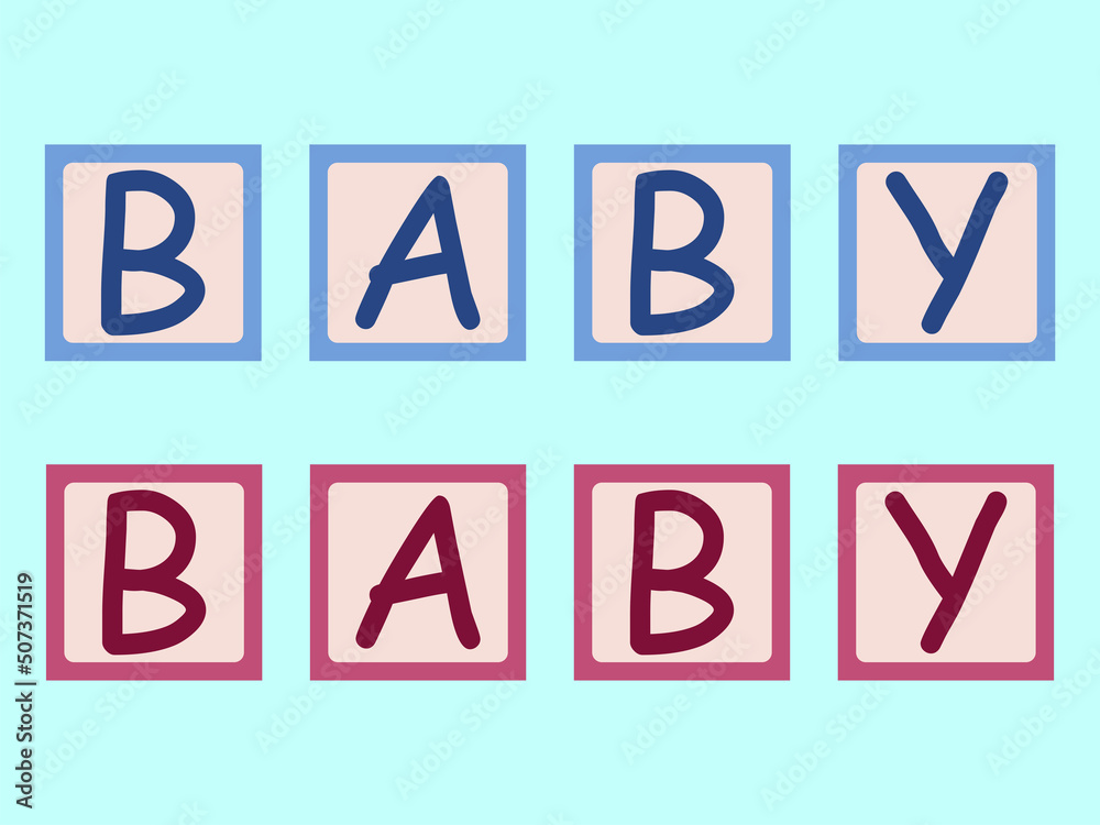 Vector illustration of letters on the cubes Vector illustration of letters on the cubes