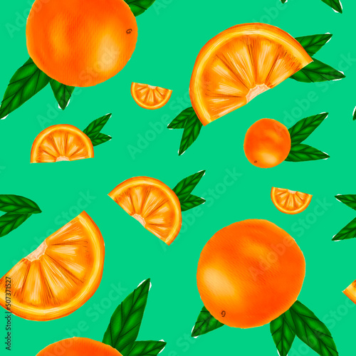 Pattern, orange, orange, blue, yellow, green, fruit, bright
