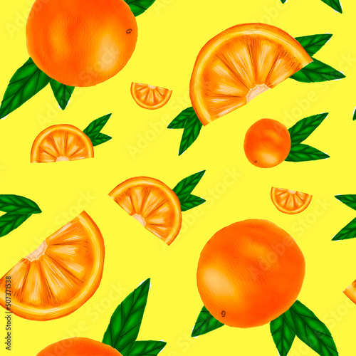 Pattern, orange, orange, blue, yellow, green, fruit, bright