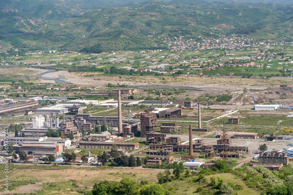 Fototapeta premium Elbasan, industrial zone, metallurgical plant