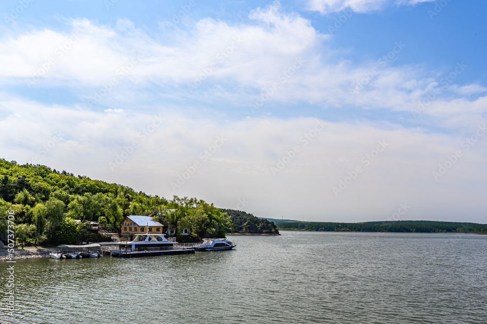 Spring scenery of Jingyuetan National Forest Park in Changchun, China