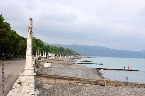Old and abandoned embankment of the Sukhumi city, Abkhazia