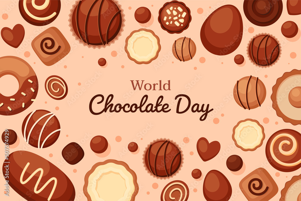Obraz premium World chocolate day vector illustration