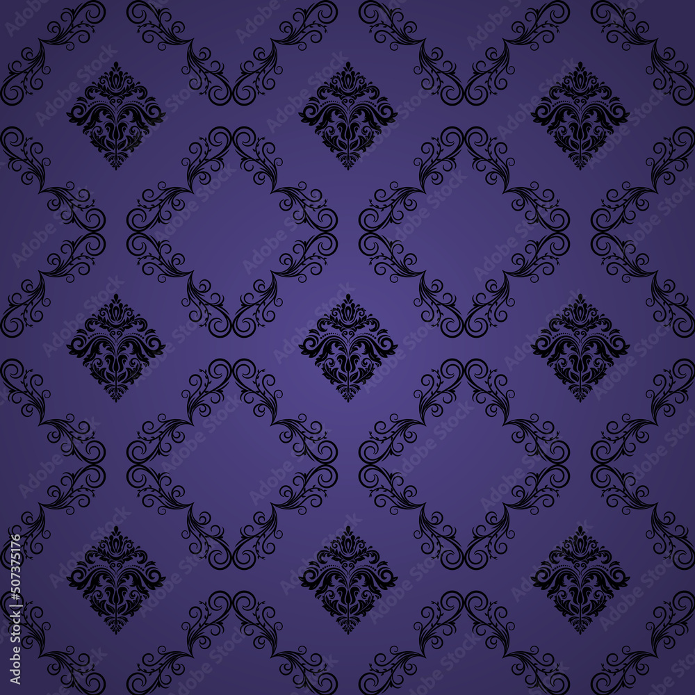 Vector black damask seamless pattern element. Classical luxury old-fashioned damask ornament, royal Victorian seamless texture for wallpapers, textile, wrapping. Exquisite floral baroque template Vector black damask seamless pattern element. Classical luxury old-fashioned damask ornament, royal Victorian seamless texture for wallpapers, textile, wrapping. Exquisite floral baroque template