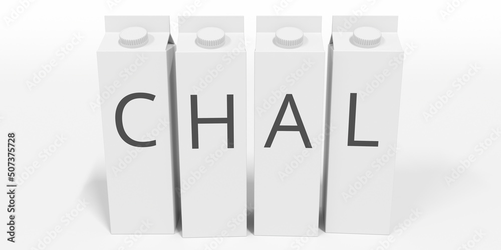 Cartons with CHAL text. 3D rendering Cartons with CHAL text. 3D rendering