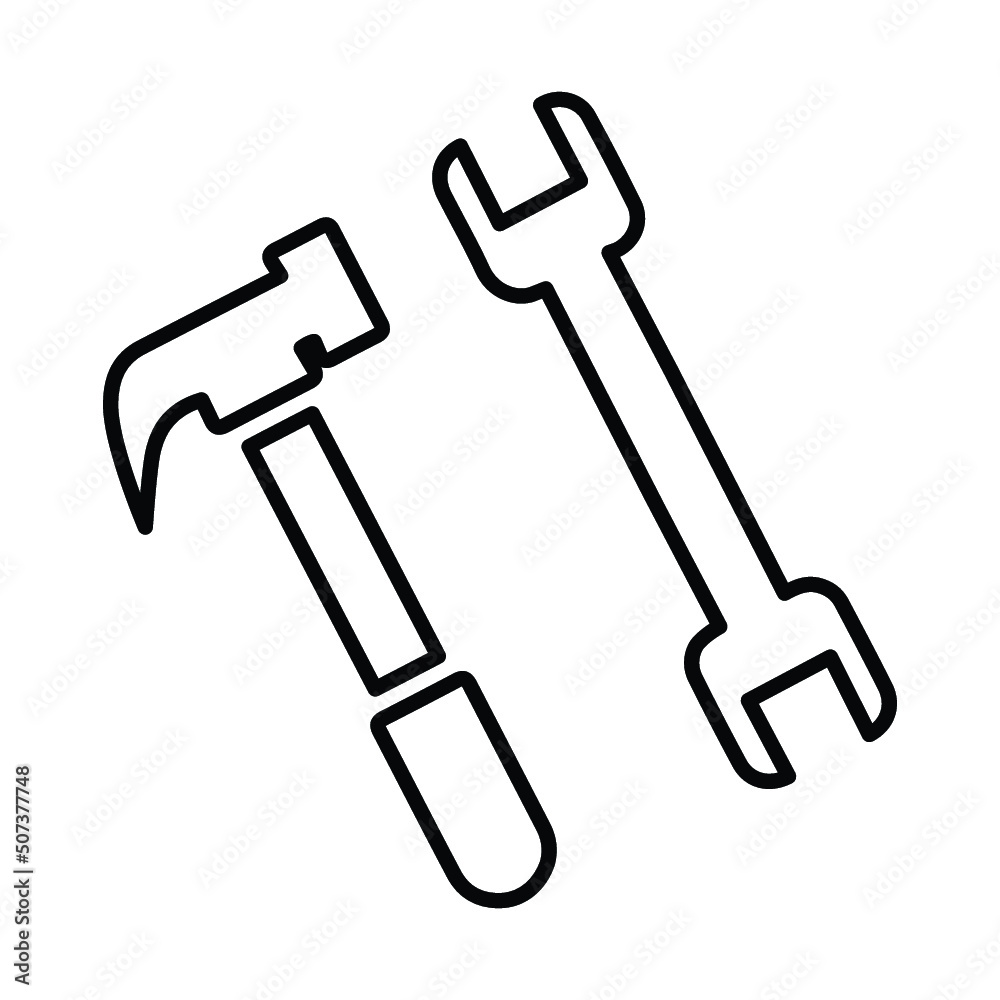 Repair, tools, work line icon. Outline vector. Repair, tools, work line icon. Outline vector.