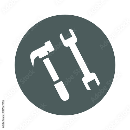 Repair, tools, work icon. Gray vector EPS.