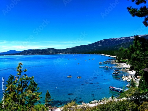 Beautiful View of a Boat Dock Lake Tahoe, Nevada