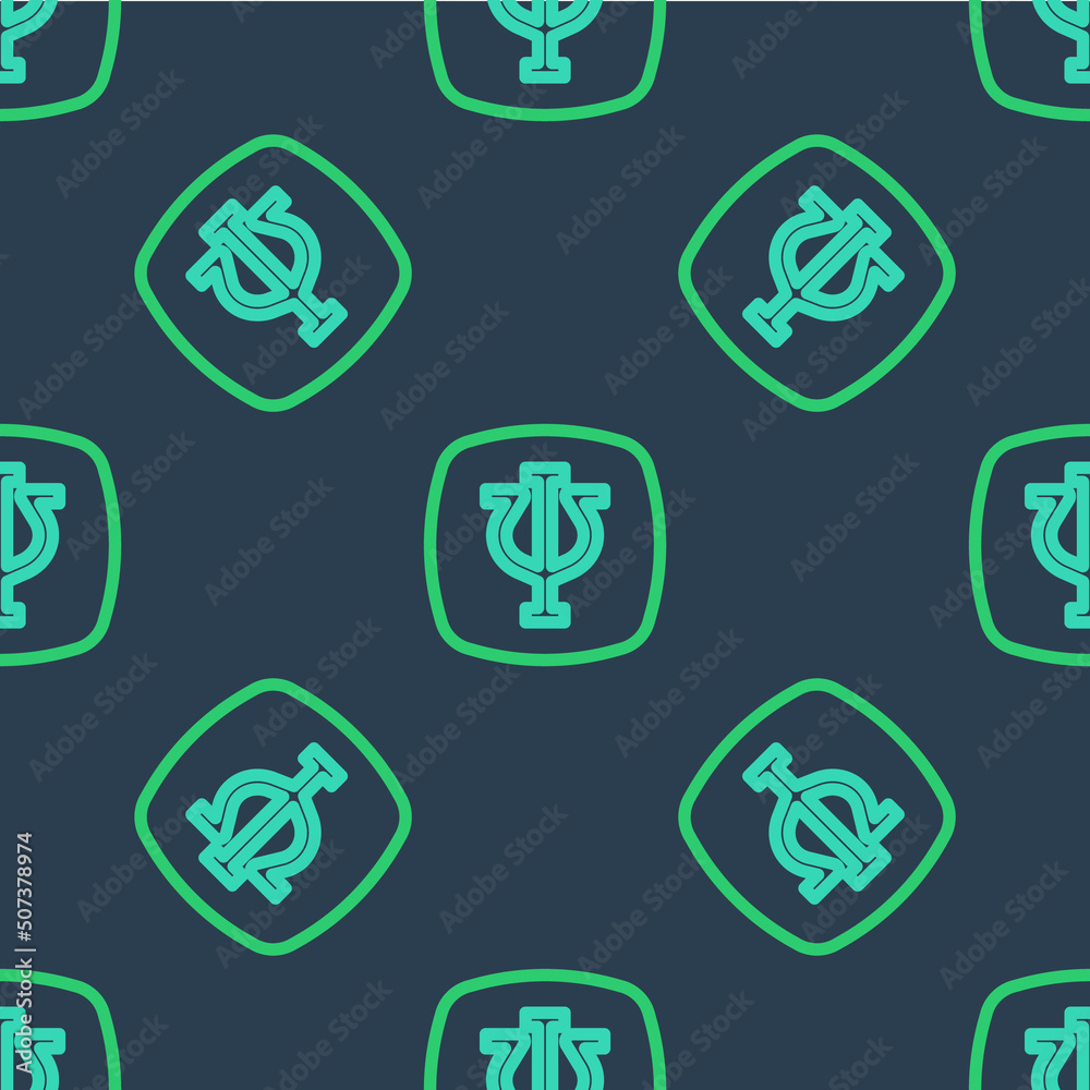 Line Psychology icon isolated seamless pattern on blue background. Psi symbol. Mental health concept, psychoanalysis analysis and psychotherapy. Vector Line Psychology icon isolated seamless pattern on blue background. Psi symbol. Mental health concept, psychoanalysis analysis and psychotherapy. Vector