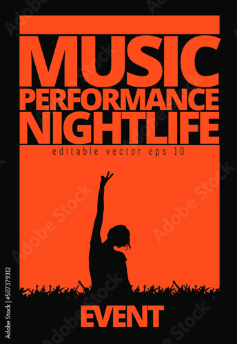 Music event concept for internet banners, social media banners, headers of websites, vector illustration 