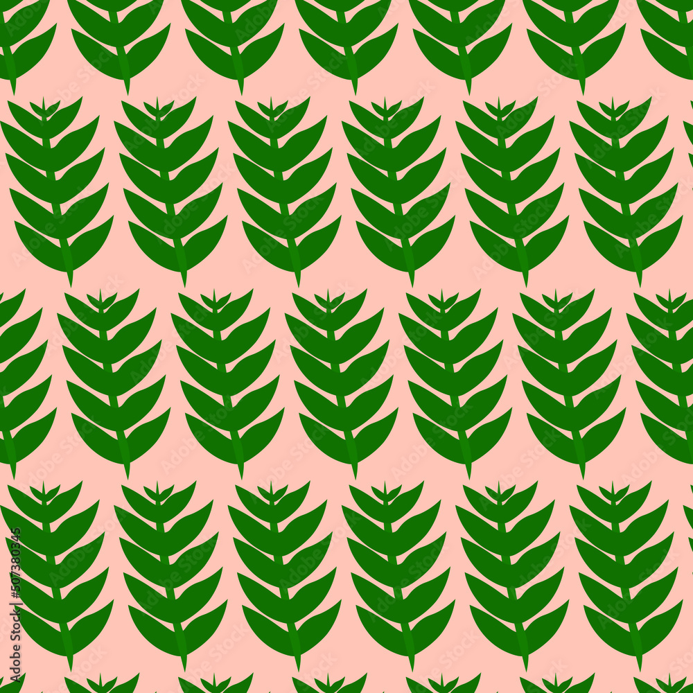 Seamless pattern with leafs. Vector illustration for  wrapping paper, print, poster and wallpapers.  
