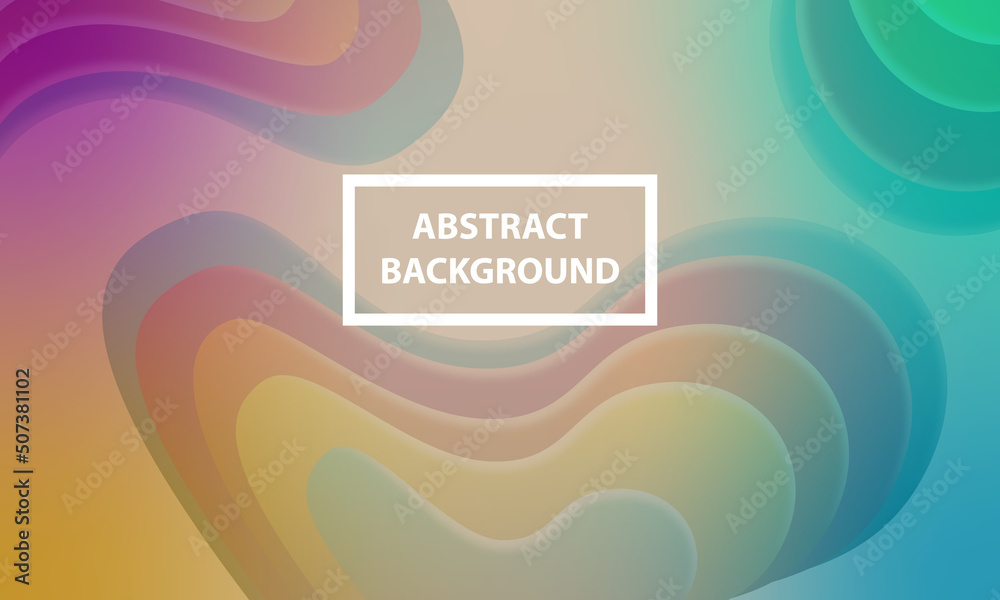 abstract background with rainbow motifs around it forming an irregular shape