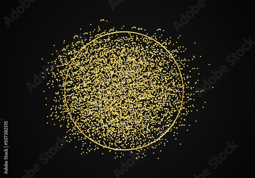 Gold glitter background for wedding card, gift certificate, voucher, present. Vector illustration.