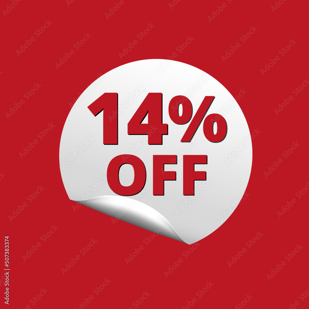 14% off with red background and white sticker at amazing discount sale 14% off with red background and white sticker at amazing discount sale